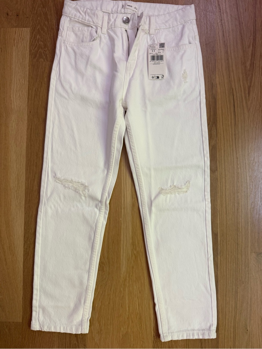 Mango Boys White Distressed Skinny Jeans